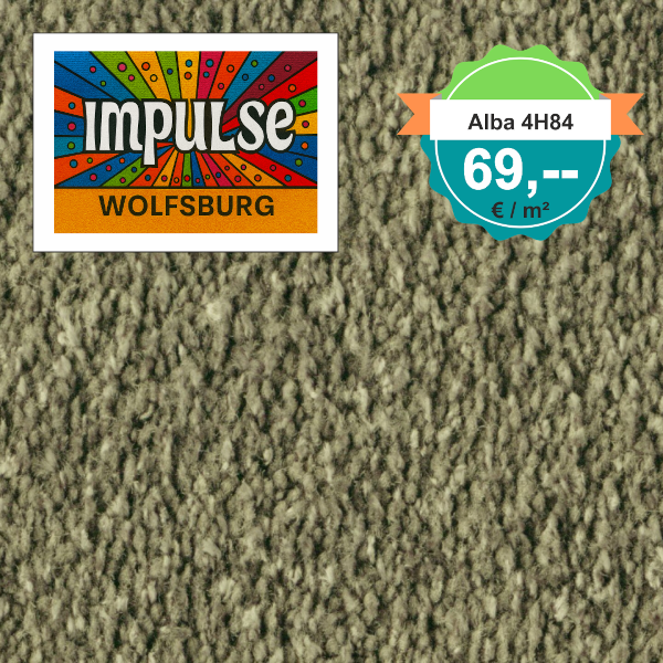 Vorwerk Alba 4H84 grün – Draufsicht Velours Teppichboden 4 m breit, 69,00 €/m²